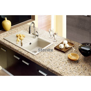 Kitchen Top Quartz Countertop of High Scratch Resistance