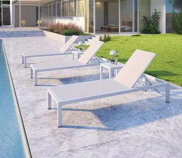 Sun pool lounger chairs with cushion outdoor daybed garden luxury aluminum chaise lounge outdoor furniture