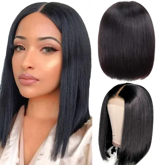 Uniky Human Hair Wholesale Silky Straight Brazilian Human Hair Bob Lace Wig Brazilian Lace Front Closure Short Bob Wig