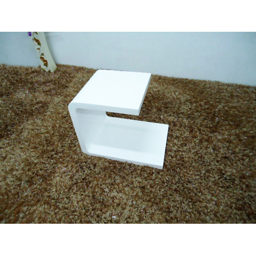 Contemporary small white wooden side table