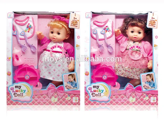 14'' Baby fashion doll with fuction open close eyes doll wig for american girl doll with tableware 6806314/6/7