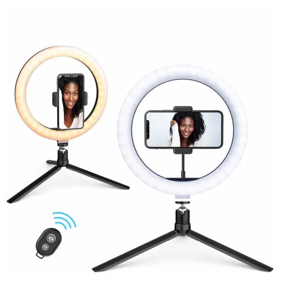 Professional 10 Inch LED Ring Light with Tripod Stand for Phone - 360 Rotation Selfie Lighting Solution