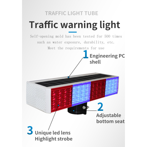 LED Red Blue Strobe Solar Flashing warning light