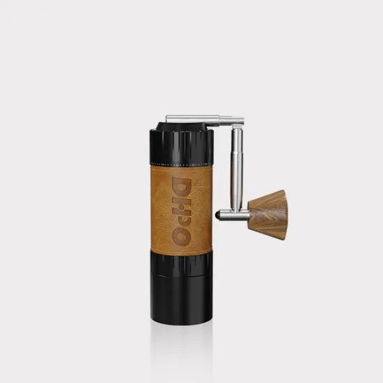 Adjustable Conical Burr Coffee Grinder with Leather Sleeve