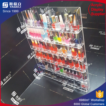 colored acrylic nail polish organizer with 6 tiers