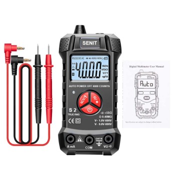 S2 4000 Count Digital Mini Multieter с NCV, удержанием данных и фонариком
