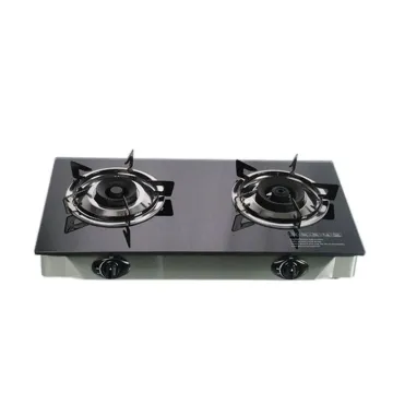 New 2 Burners Desktop Gas Hob Black Tempered Glass Cooktop Best Flame Gas Stove