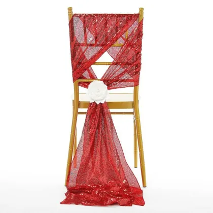 Custom Size Royal Blue Sequin Wedding Chair Sashes