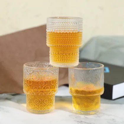 Vintage American Retro Begonia Flower Glass for Drinks