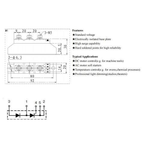 Standard voltage 1200V MFC90-1200 diode module