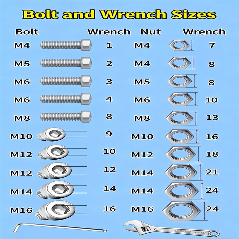 Screws and wrenches are compared