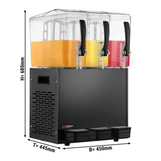 Buffet Supplies Restaurant Plastic Juice Container 3 Tanks with Tap Keeping Drink Stirring Style Beverage Dispenser