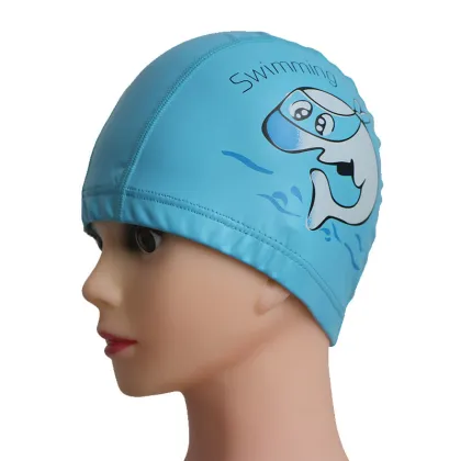 Extra Large Protect Ear Ironman Printing PU Swimming Cap