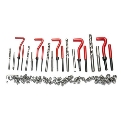 131 Thread Repair Kits with Ratchet Socket Set Stainless Hand Tool Set Wrench Saws in Plastic Box for Home and Electrical Use