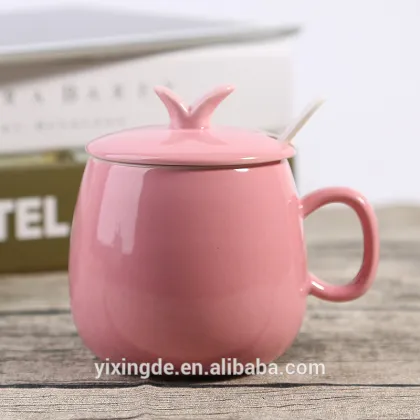 customized glaze ceramics coffee tea cup with spoon