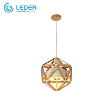 LEDER Living Room Wooden Pendant Lamps