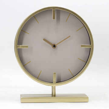 Vintage Gold Non-Ticking Desk Clock - Retro Home Decor for Living Room and Office