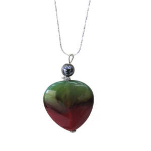 Natural Gemstone Agate Necklace with Silver Chain