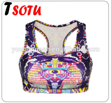 YJB5 Summer pop Egyptian Pharaoh 3D printing speed dry fitness Yoga sports bra vest women