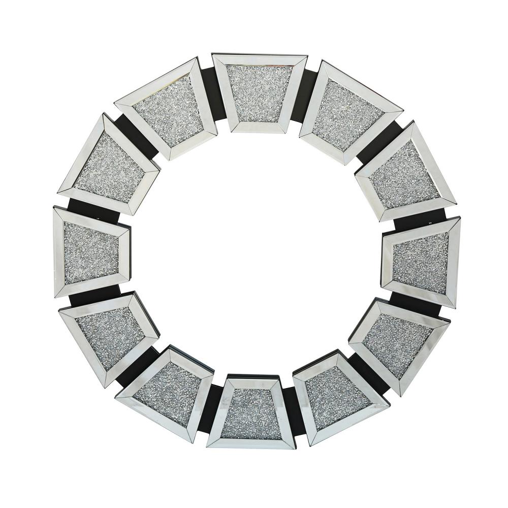 lustro dekoracyjne okrągłe sztuczne diamentowe szkło