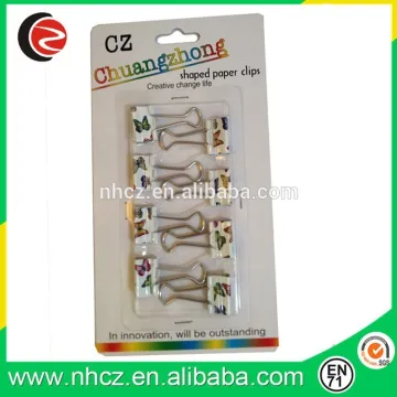 Butterfly Printing Binder Clips Blister Card Pack