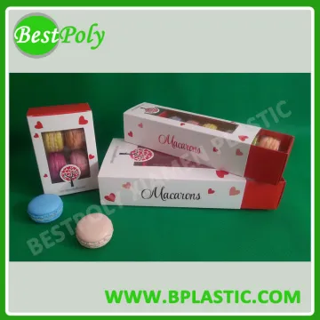Classic Style Customized Macaron Boxes Packaging of 6 12 24 36 with Window for Bakery