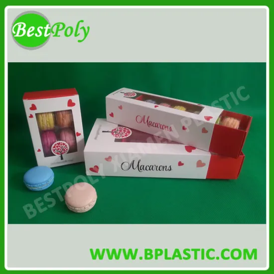 Classic Style Customized Macaron Boxes Packaging of 6 12 24 36 with Window for Bakery
