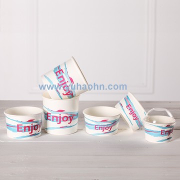 Tazza di carta yogurt con coperchio della cupola