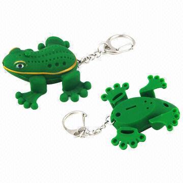 Frog Plastic Animal key Chain with LED and Sound