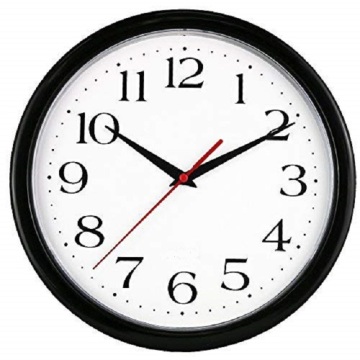 Grande horloge murale de quartz à batterie noire