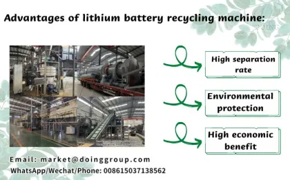 Positive and Negative Electrode Recycling Machine Li-ion Battery Recycling Plant