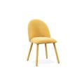 Easy Assembled Durable Molded Plastic Seat Solid Wood Base Dining Chair