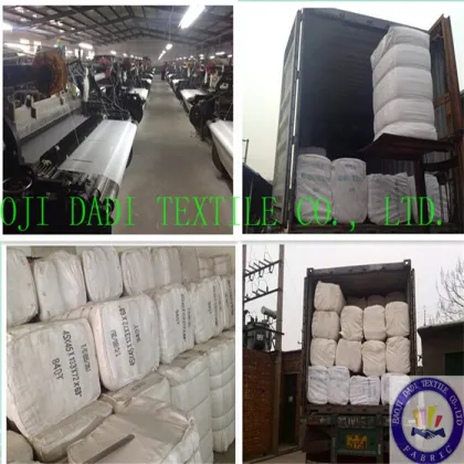 Bleached white cloth by rapier loom