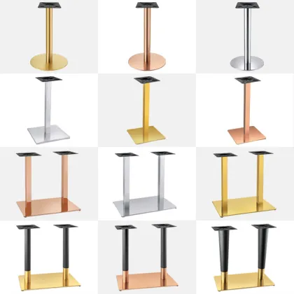 Rose Gold Stainless Steel Dining Bar Restaurant Table Bases