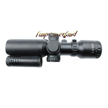 Funpowerland 1.5-5X32 DUAL-ILLUMINATED SCOPE w/GREEN LASER/PICATINNY MOUNTS/DUPLEX