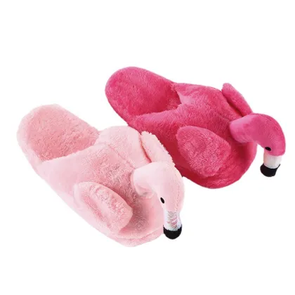 Warm Home Slippers Unisex Soft Slippers Winter Pink Flamingo