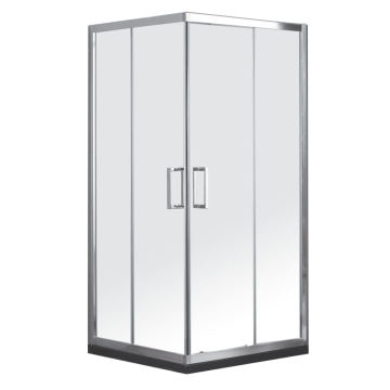 Hot Sale Modern Black Aluminum Frame Square Tempered Glass Sliding Shower Door