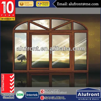 Aluminium Clad Wood Composite Hinges Door With top arch