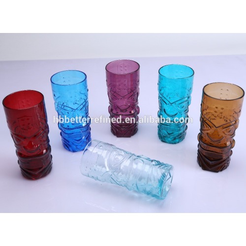 Blown Colored Tiki Glass Mug For Sale