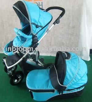 3 in 1 aluminum EN/CE certificate germany baby buggy stroller with big inflatable wheels