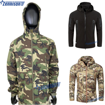 Men's Camouflage Waterproof Softshell Fleece Jacket