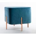 Luxury Upholstered Velvet Osmano Footrest bi lingê metal