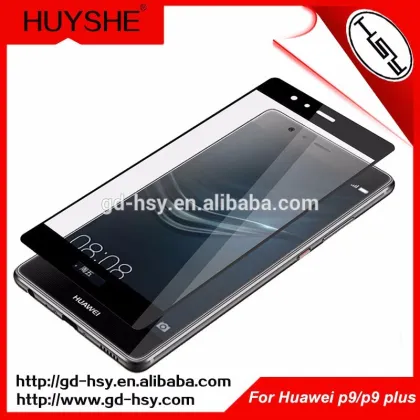 HUYSHE Huawei Phone Accessories 3D Full Curved Edge Screen Protector For Huawei P9 Silk Print Color Tempered Glass