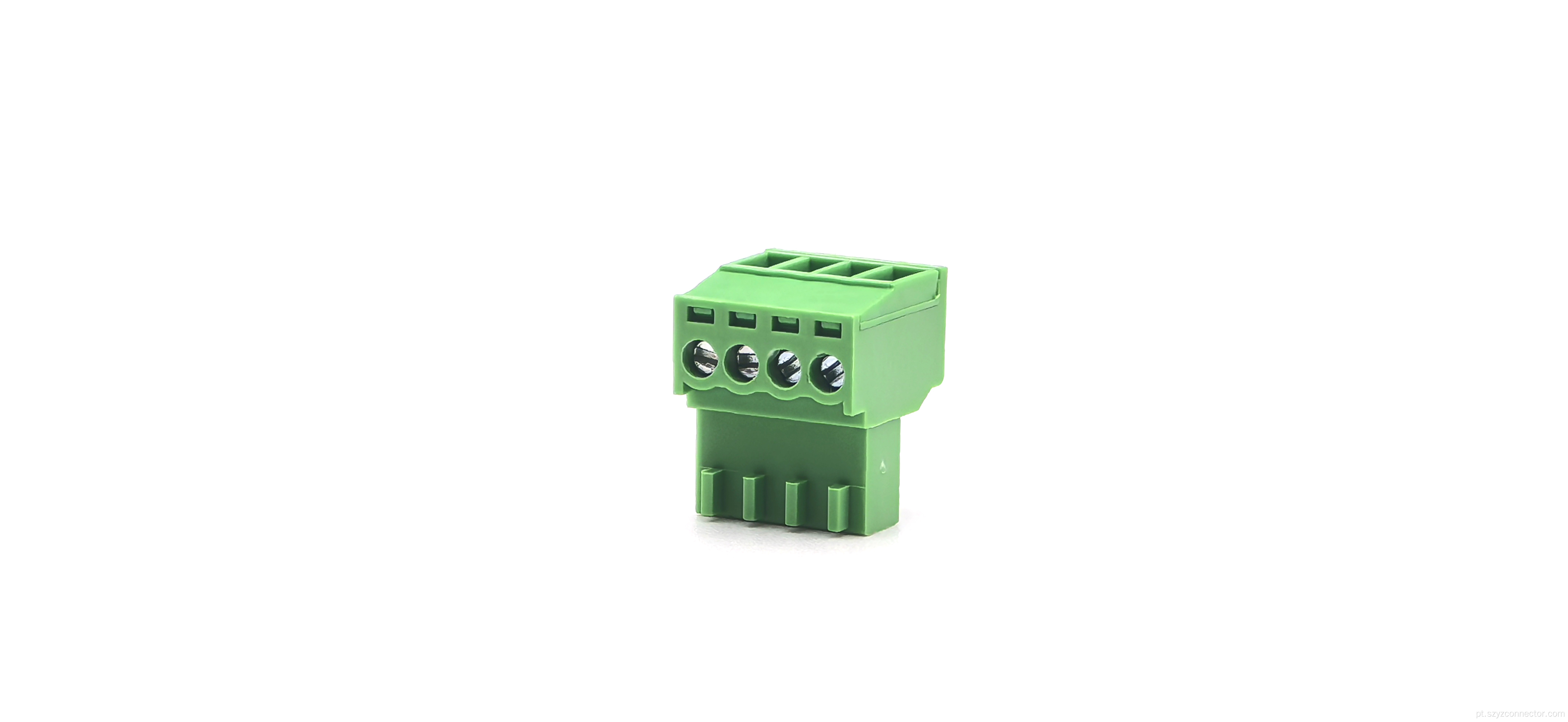blocos terminais plugáveis ​​4P verde fêmea de 2,54 mm