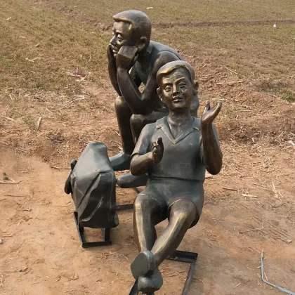 Fiberglass boy sculpture