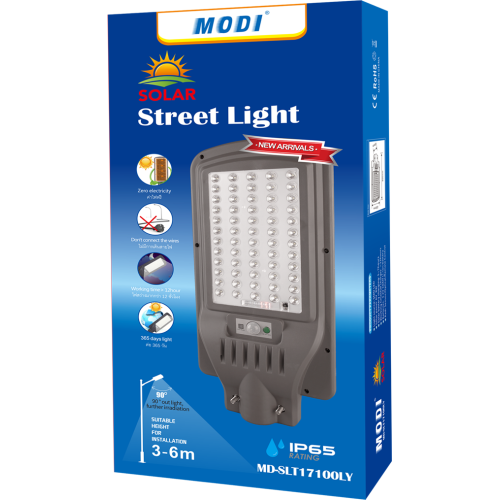 100W  solar street light with sensor