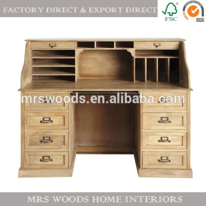 Solid reclaimed wood writing desk