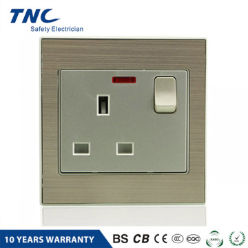A9-Series Brushed Aluminum Wall Socket Switch with LED Indicator