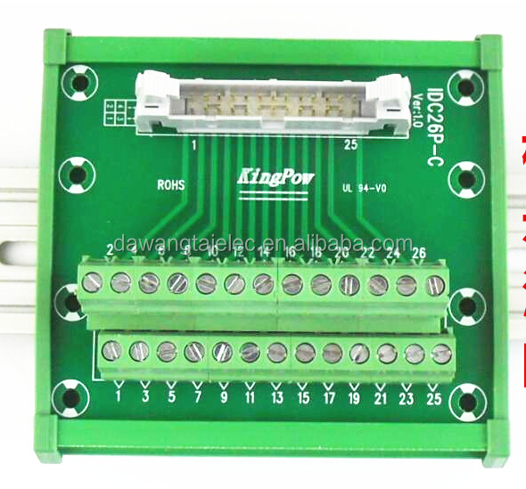 Pin Insert Rail Din Rail Mount Idc26p Pin Connector Adapter - 10a Pcb Terminal Block ...
