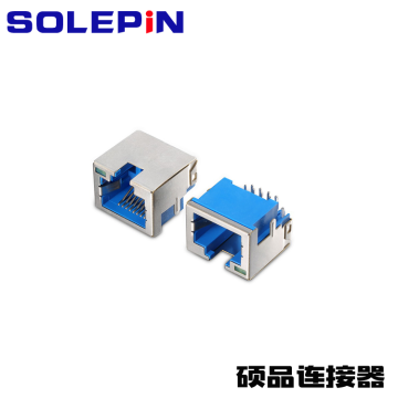 RJ45 Connectors Blue with LED